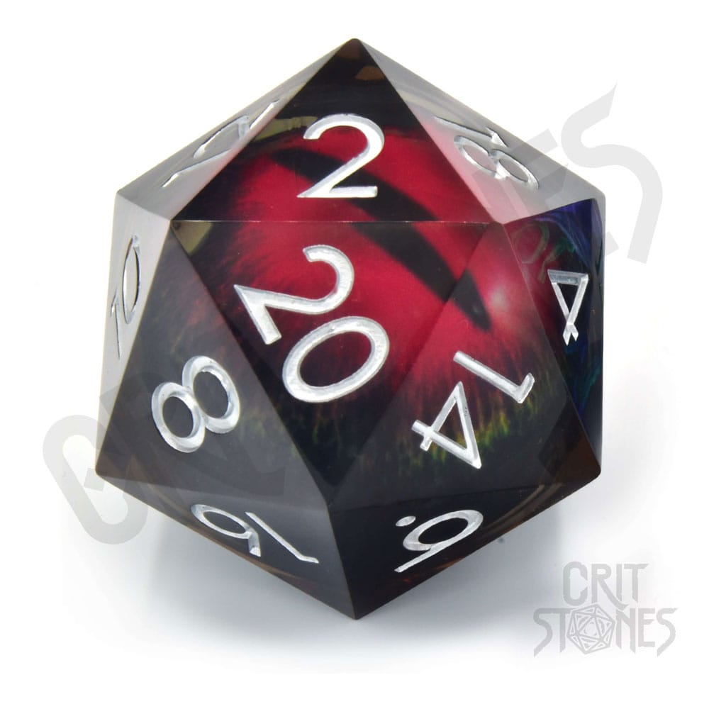 CritStones Liquid Core Würfel D20 Crimson Watcher 5 cm - Smalltinytoystore