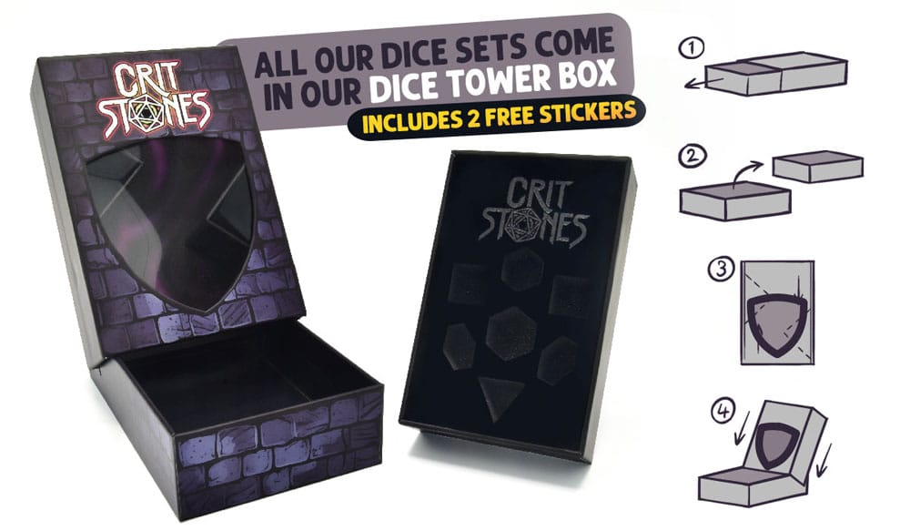 CritStones Liquid Core Würfel Set Fantasia Fluid Electroplated (7) - Smalltinytoystore