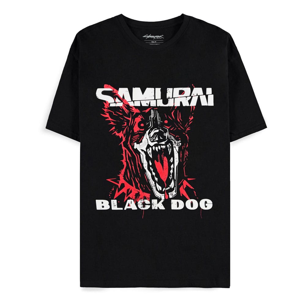 Cyberpunk 2077 T-Shirt Black Dog Samurai Album Art - Smalltinytoystore