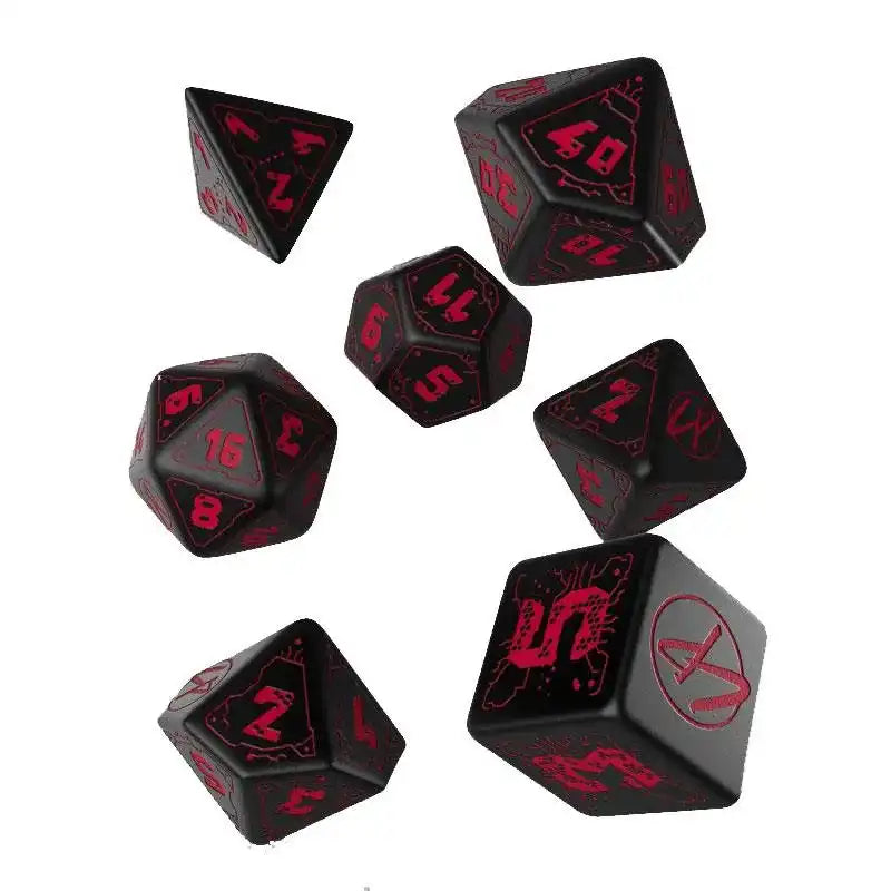 Cyberpunk Würfel Set Blood over Chrome (7) - Smalltinytoystore