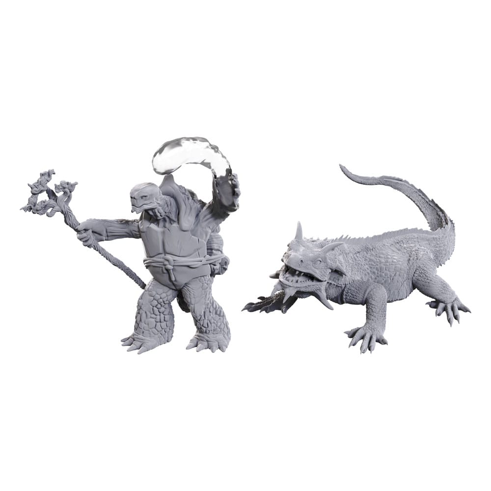 D&D Nolzur's Marvelous Miniatures Miniaturen unbemalt Tortle Druid & Wild Shape Giant Lizard - Smalltinytoystore