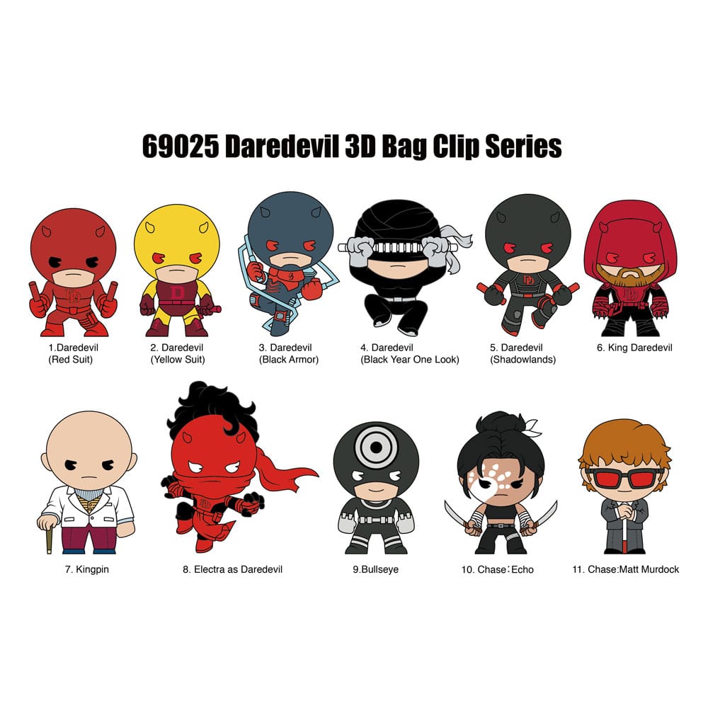 Daredevil 3D PVC-Taschenanhänger Classic Display (24) - Smalltinytoystore