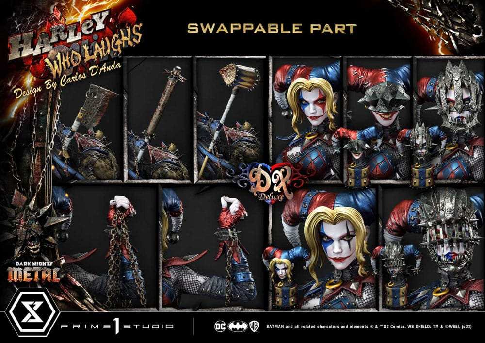 Dark Nights: Metal Museum Masterline Series Statue 1/3 Harley Quinn Who Laughs Concept Design by Caelos D`anda Deluxe Bonus Version 78 cm - Smalltinytoystore