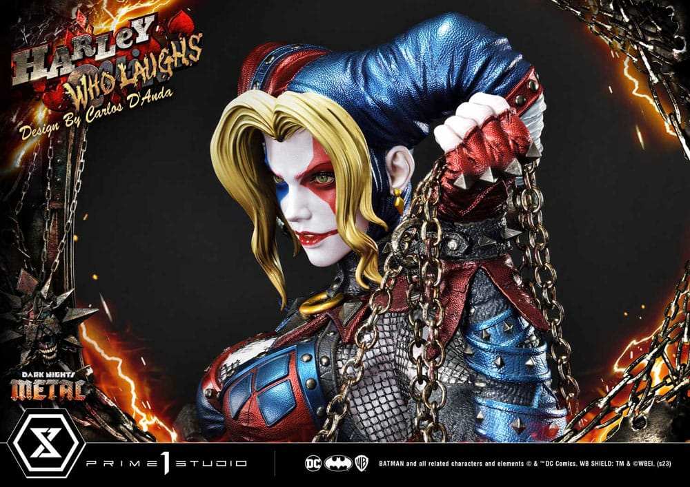 Dark Nights: Metal Museum Masterline Series Statue 1/3 Harley Quinn Who Laughs Concept Design by Caelos D`anda Deluxe Version 78 cm - Smalltinytoystore