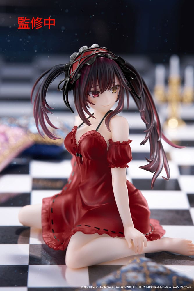 Date A Live V PVC Statue Desktop Cute Figure Kurumi Tokisaki Nightwear Ver. Renewal 13 cm - Smalltinytoystore