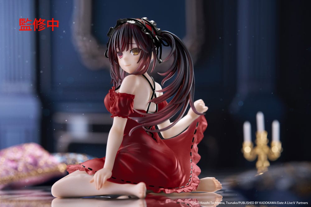 Date A Live V PVC Statue Desktop Cute Figure Kurumi Tokisaki Nightwear Ver. Renewal 13 cm - Smalltinytoystore