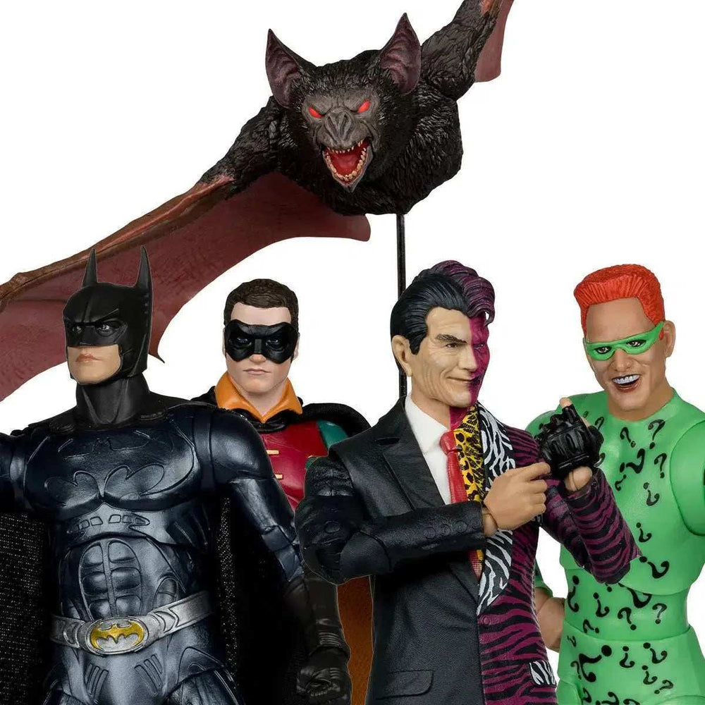 DC Build A Megafig Batman Forever Robin The Riddler Two Face (Gold Label) 4Pack + 1 - Smalltinytoystore