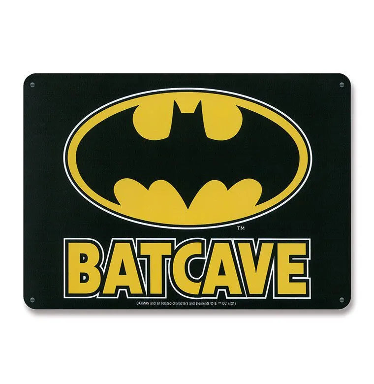 DC Comics Blechschild Batcave 15 x 21 cm - Smalltinytoystore