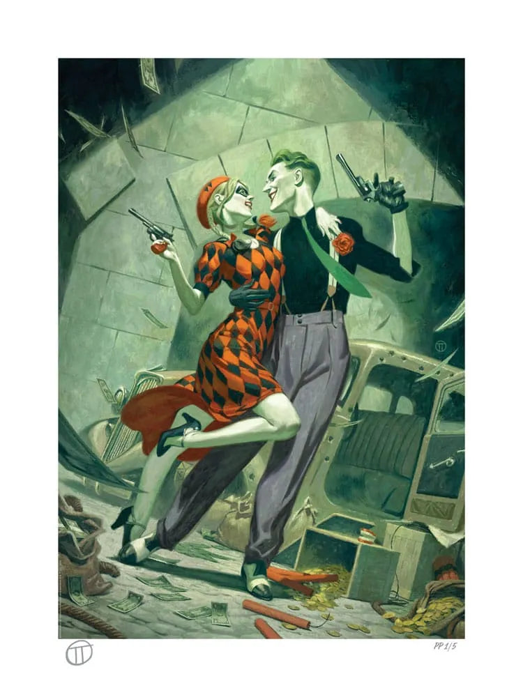 DC Comics Kunstdruck Harley Quinn & The Joker: Lawless Love 46 x 61 cm - ungerahmt - Smalltinytoystore