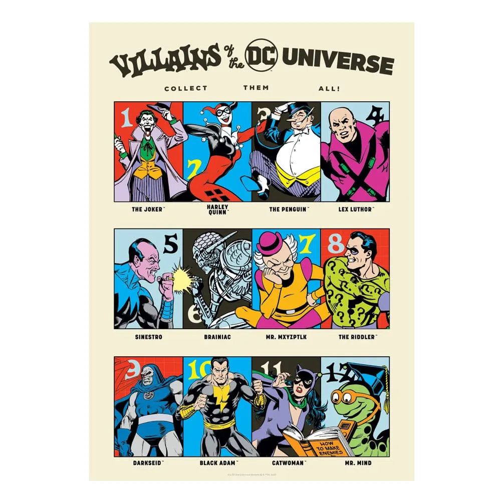 DC Comis Kunstdruck 90th Anniversary Villains Limited Edition 42 x 30 cm - Smalltinytoystore
