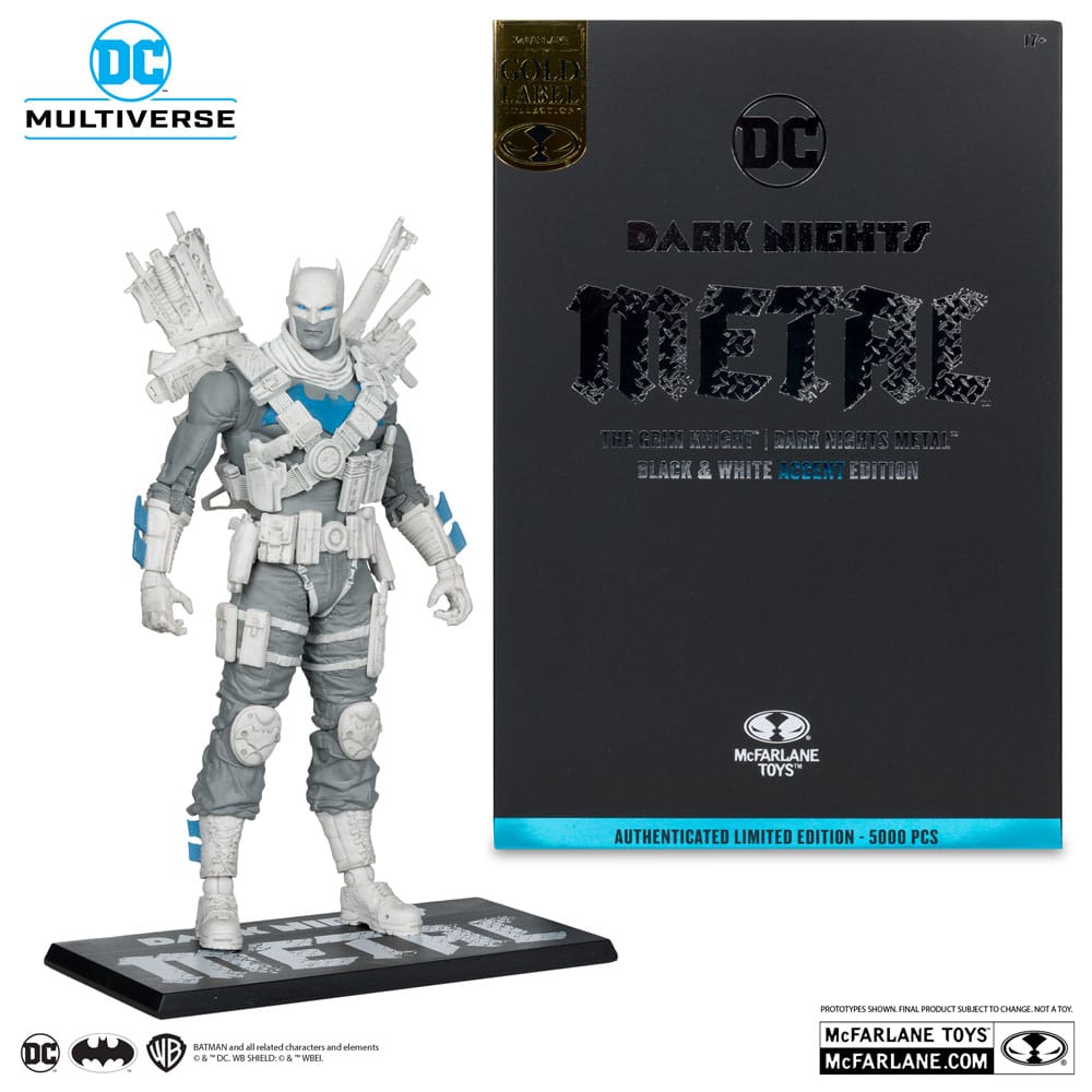 DC Multiverse Actionfigur The Grim Knight (Dark Nights Metal) (Black & White Accent Edition) (Gold Label) 18 cm - Smalltinytoystore