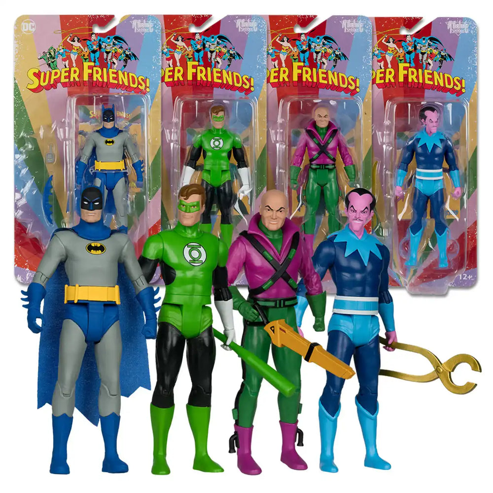 DC Retro Super Friends Actionfiguren 15 cm Wave 12 Sortiment (6) inkl Chase Variante - Smalltinytoystore