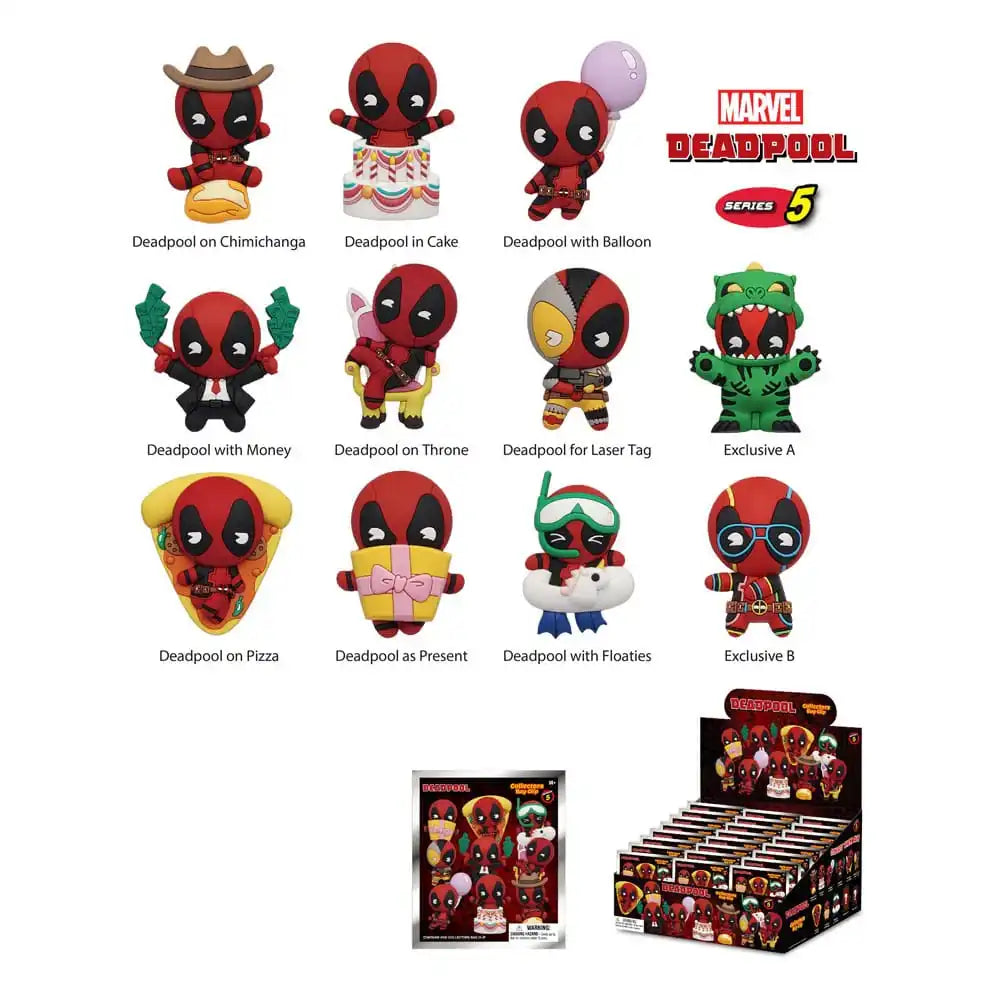 Deadpool 3D PVC-Taschenanhänger Series 5 Display (24) - Smalltinytoystore