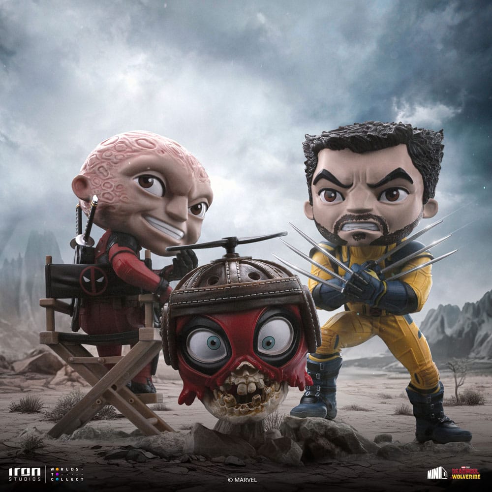 Deadpool & Wolverine Mini Co. PVC Figur Deadpool and Wolverine set Unmasked 14 cm - Smalltinytoystore