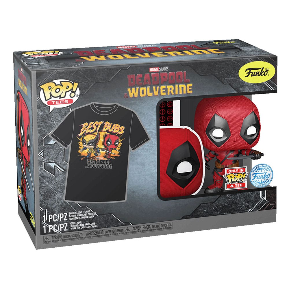 Deadpool POP! & Tee Vinyl Figur & T-Shirt Set Heavy Metal Größe L - Smalltinytoystore