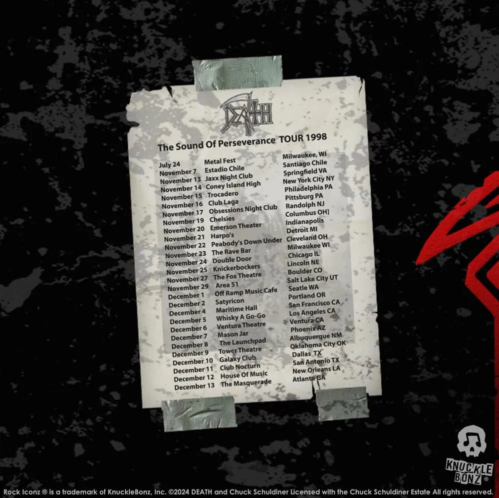 Death Rock Ikonz On Tour Road Case Statue & Bühnenhintergrund Set The Sound of Perseverance Tour 1998 - Smalltinytoystore