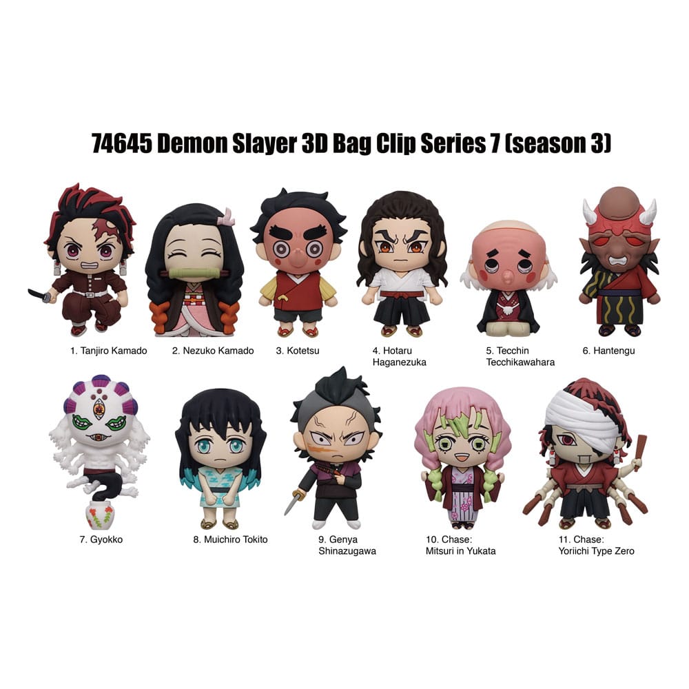 Demon Slayer 3D PVC-Taschenanhänger Series 7 Display (24) - Smalltinytoystore