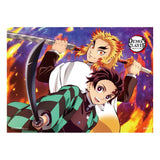 Demon Slayer: Kimetsu no Yaiba Fabric Poster Tanjiro And Kyojuro Rengoku 84 x 118 cm - Smalltinytoystore