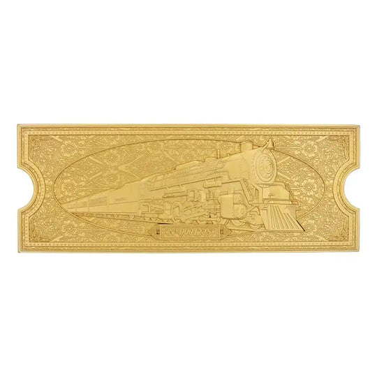 Der Polarexpress Replik Train Ticket 24k Gold Plated Limited Edition - Smalltinytoystore