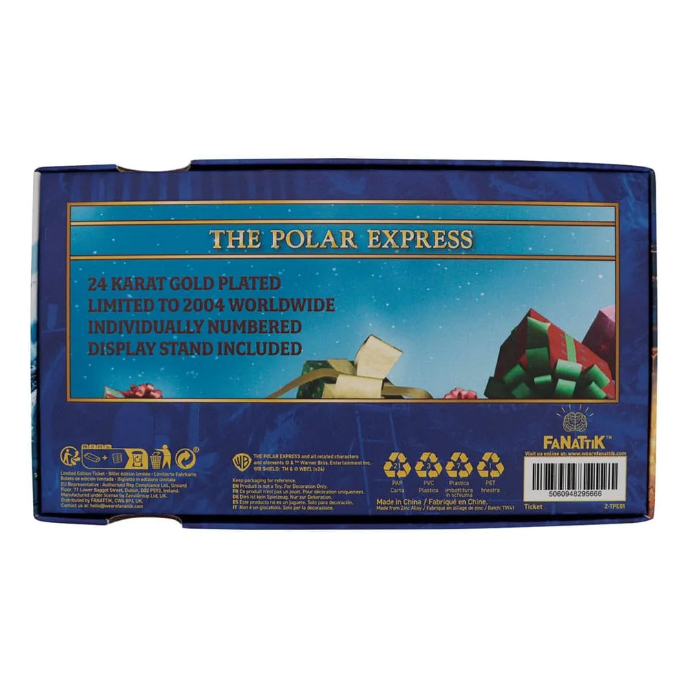 Der Polarexpress Replik Train Ticket 24k Gold Plated Limited Edition - Smalltinytoystore