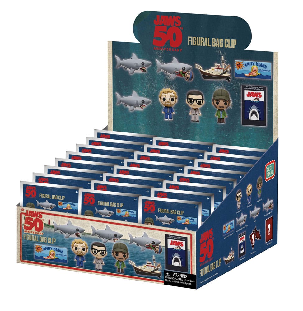 Der weiße Hai 3D PVC-Taschenanhänger 50th Anniversary Series 1 Display (24) - Smalltinytoystore