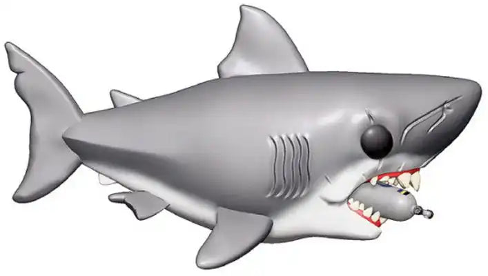 Der weiße Hai Oversized POP! Movies Vinyl Figur Jaws with Diving Tank 15 cm - Smalltinytoystore