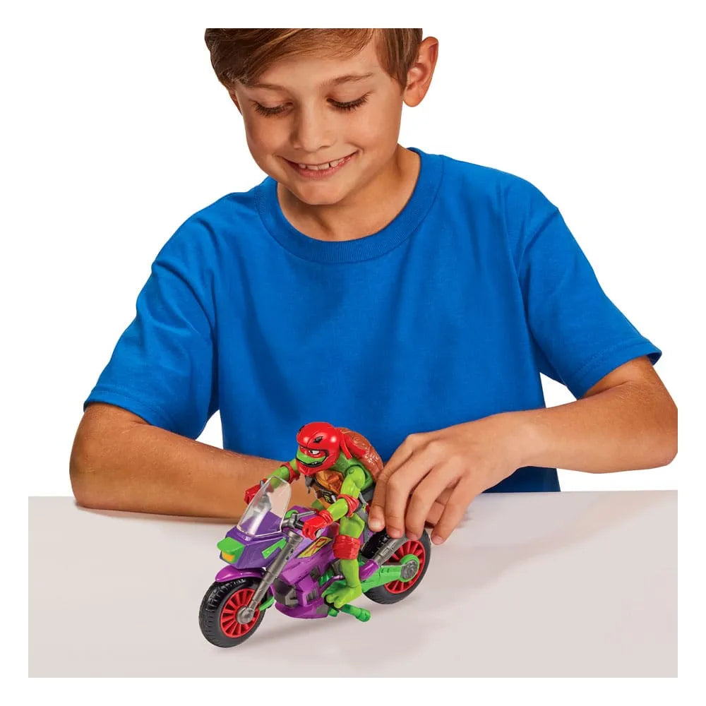 Die Abenteuer der Teenage Mutant Ninja Turtles Actionfigur mit Fahrzeug Raphael & Purple Dragon 12 cm - Smalltinytoystore