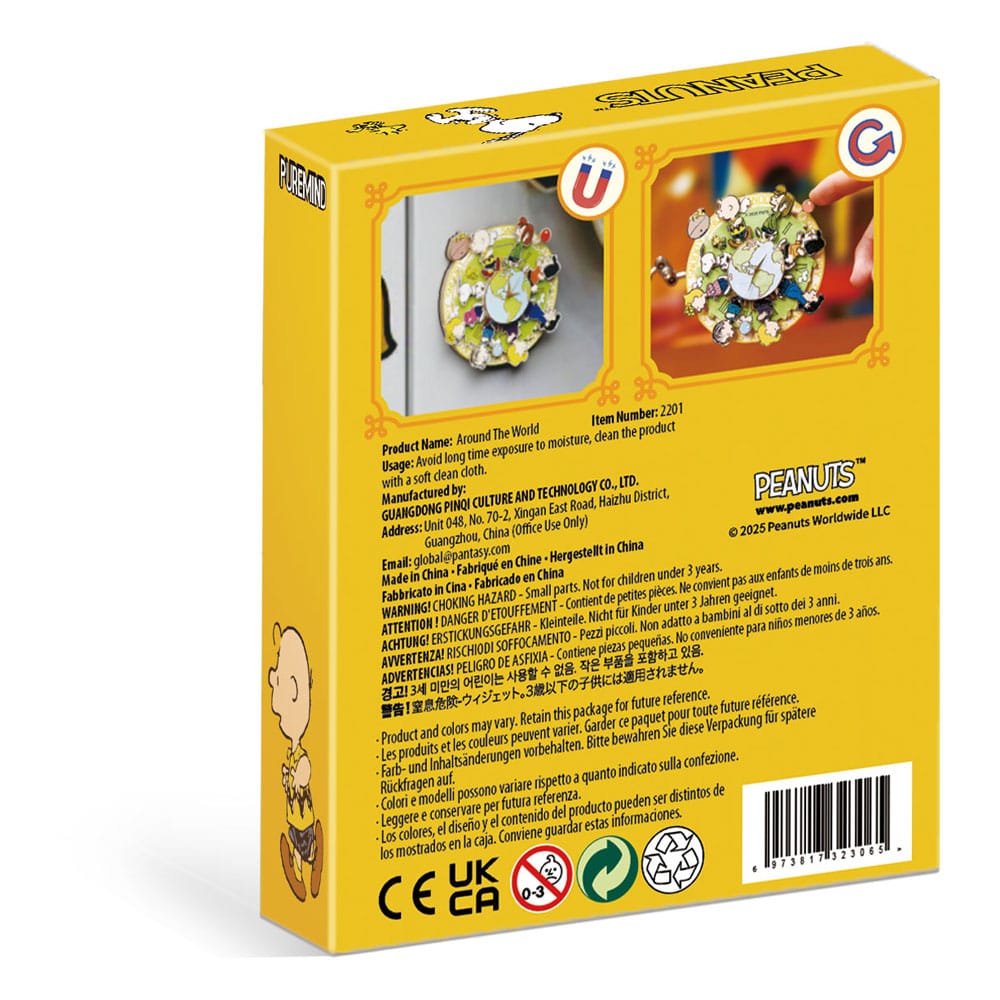 Die Peanuts Puremind Magnet Around the World - Smalltinytoystore