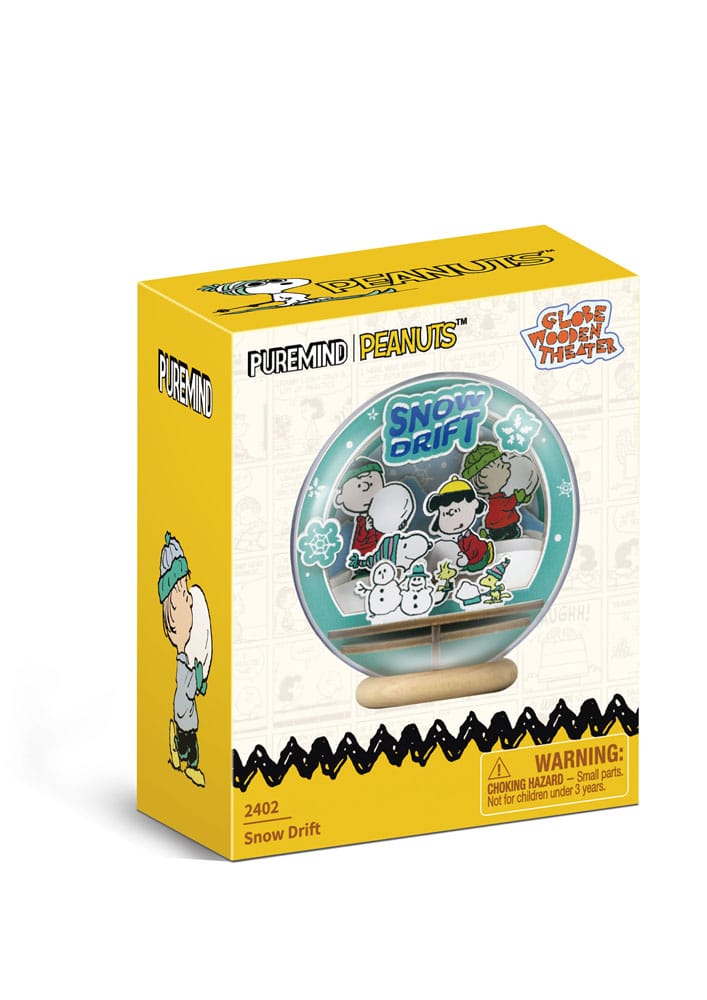 Die Peanuts Puremind Modellbausatz Wooden Theater Globe Snow Drift - Smalltinytoystore