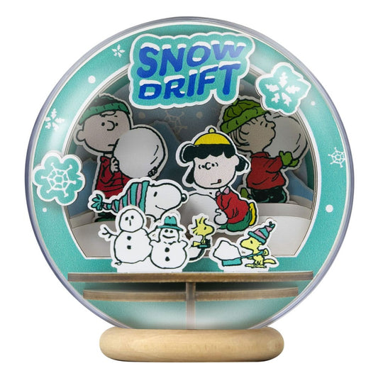 Die Peanuts Puremind Modellbausatz Wooden Theater Globe Snow Drift - Smalltinytoystore