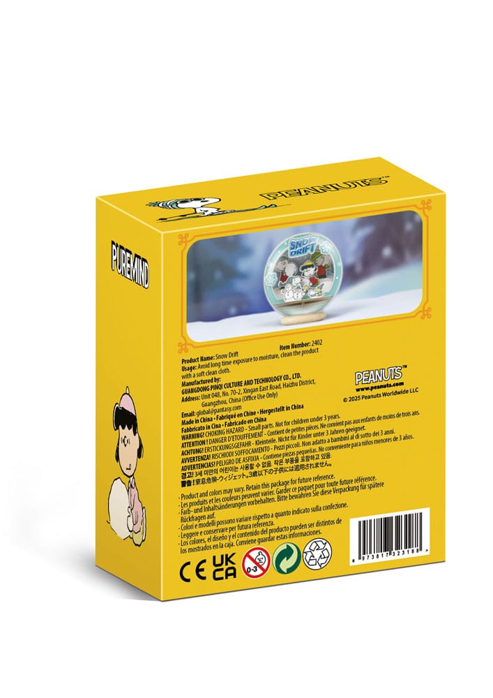 Die Peanuts Puremind Modellbausatz Wooden Theater Globe Snow Drift - Smalltinytoystore