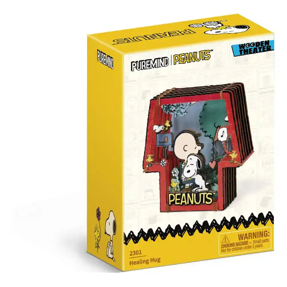 Die Peanuts Puremind Modellbausatz Wooden Theater Healing Hug - Smalltinytoystore