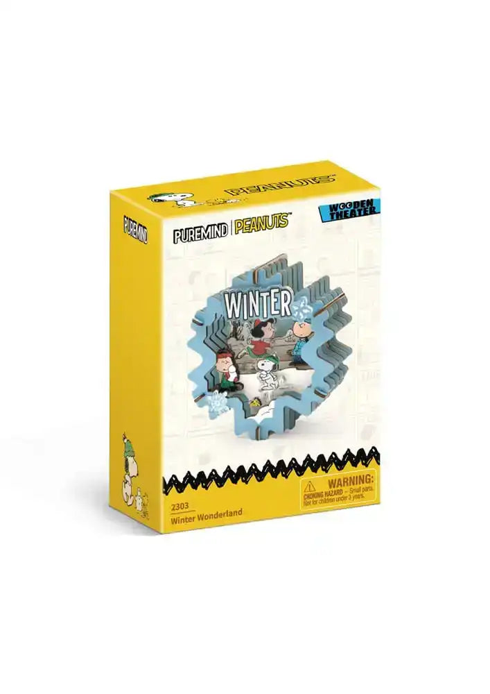 Die Peanuts Puremind Modellbausatz Wooden Theater Winter Wonderland - Smalltinytoystore