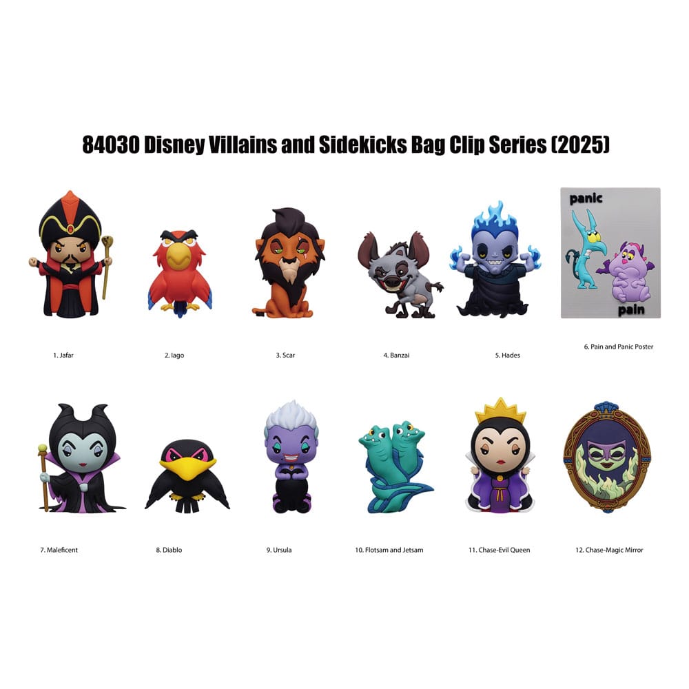 Disney 3D PVC-Taschenanhänger Villains Serie 4 Display (24) - Smalltinytoystore