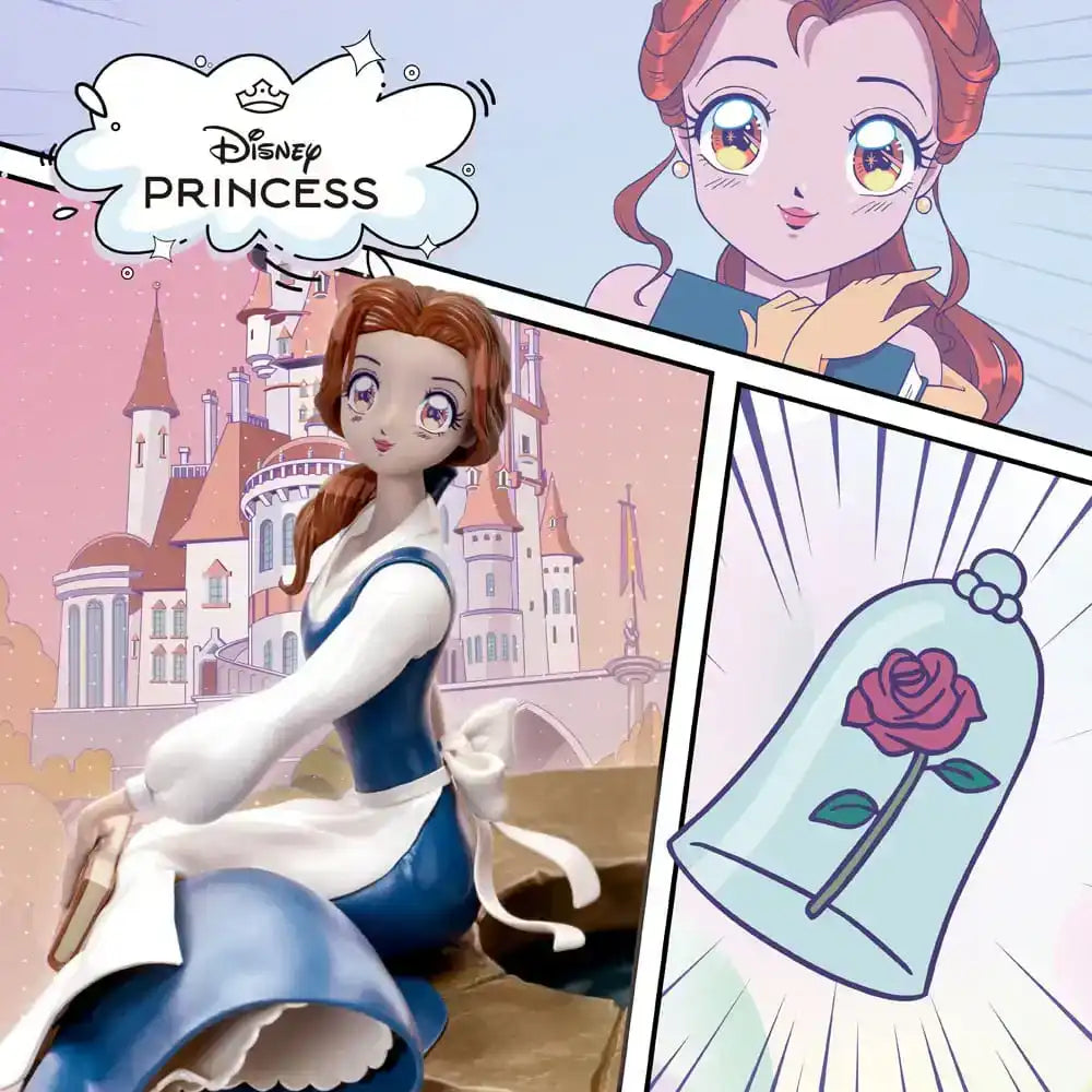 Disney Anime Princess Scale Statue Belle 15 cm - Smalltinytoystore