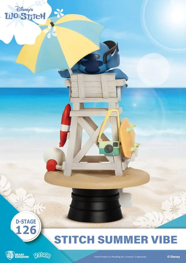 Disney D-Stage PVC Diorama Stitch Summer Vibe 16 cm - Smalltinytoystore
