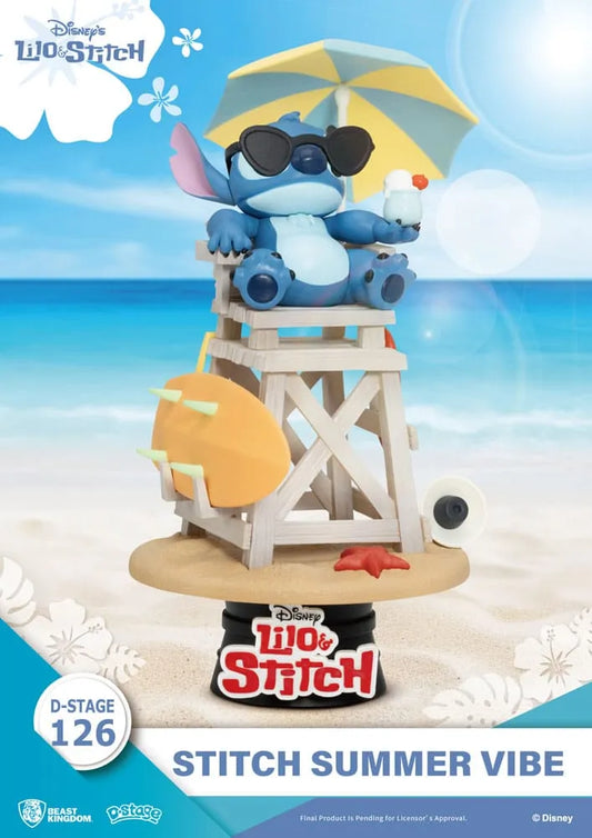 Disney D-Stage PVC Diorama Stitch Summer Vibe 16 cm - Smalltinytoystore