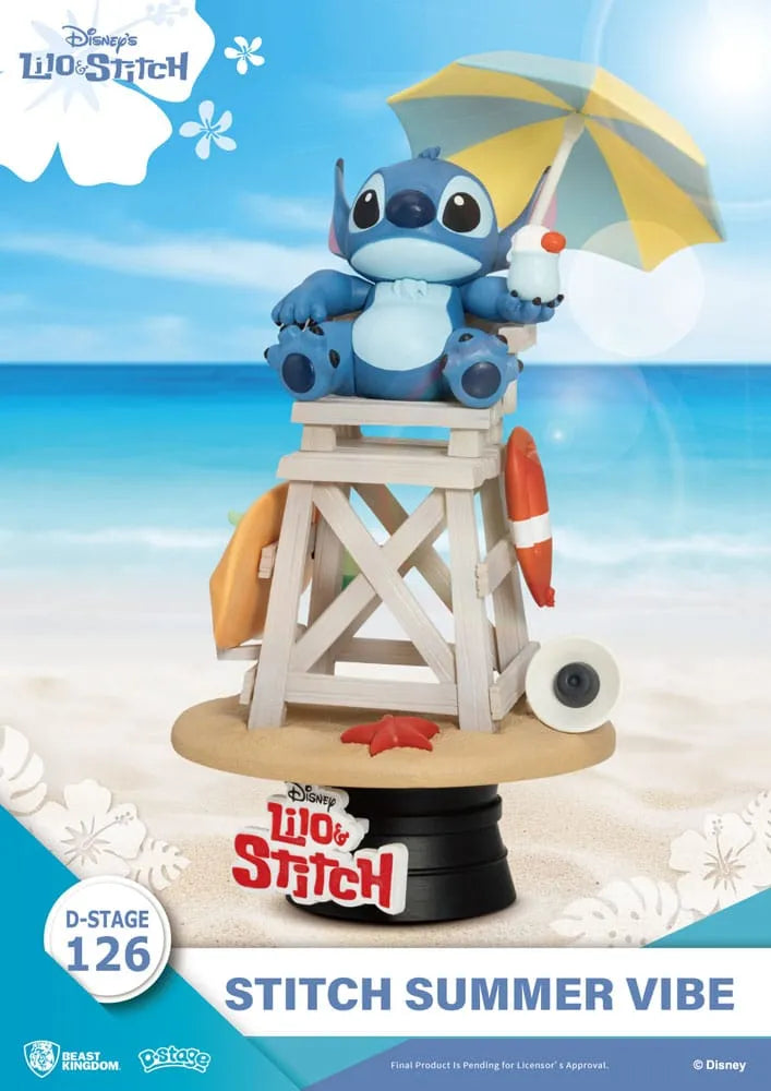 Disney D-Stage PVC Diorama Stitch Summer Vibe 16 cm - Smalltinytoystore