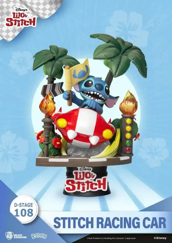Disney: Lilo & Stitch - Stitch Racing Car PVC Diorama - Smalltinytoystore