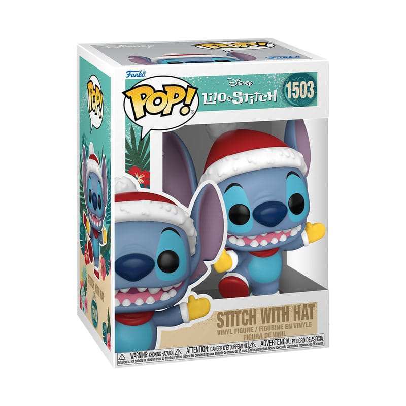 Disney POP! Vinyl Figur Holiday Stitch w/Hat 9 cm - Smalltinytoystore