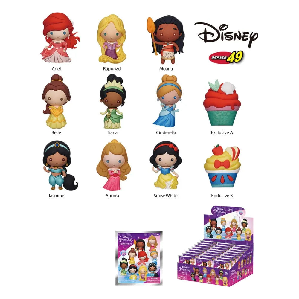 Disney Princess 3D PVC-Taschenanhänger Display (24) - Smalltinytoystore