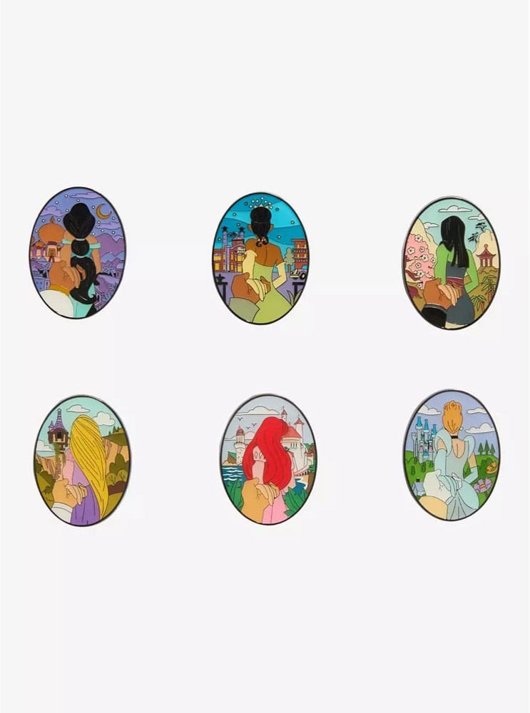 Disney Princess by Loungefly Ansteck-Pins Blind Box Back holding Hand Display (12) - Smalltinytoystore