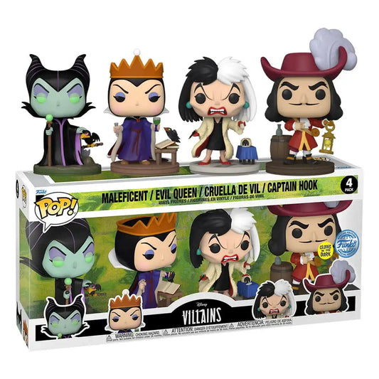 Disney Villains POP! Movies Vinyl Figuren 4er-Pack Villains (GW)(EMEA) 9 cm - Smalltinytoystore