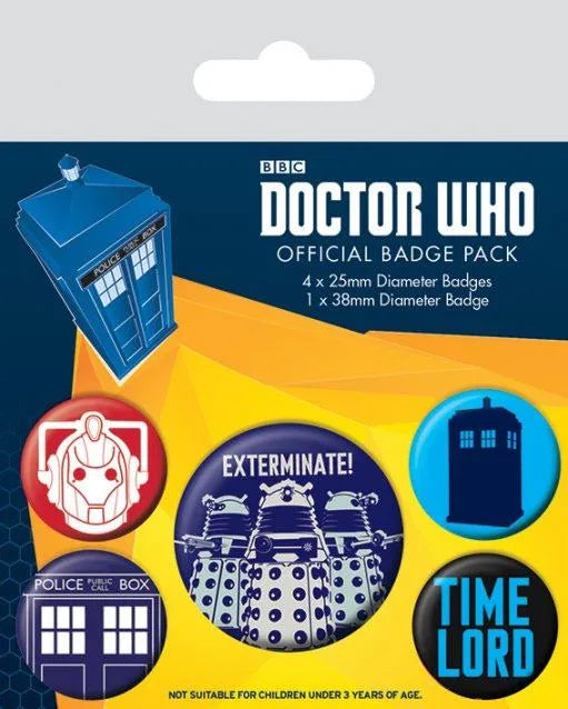Doctor Who Ansteck-Buttons 5er-Pack Exterminate - Smalltinytoystore