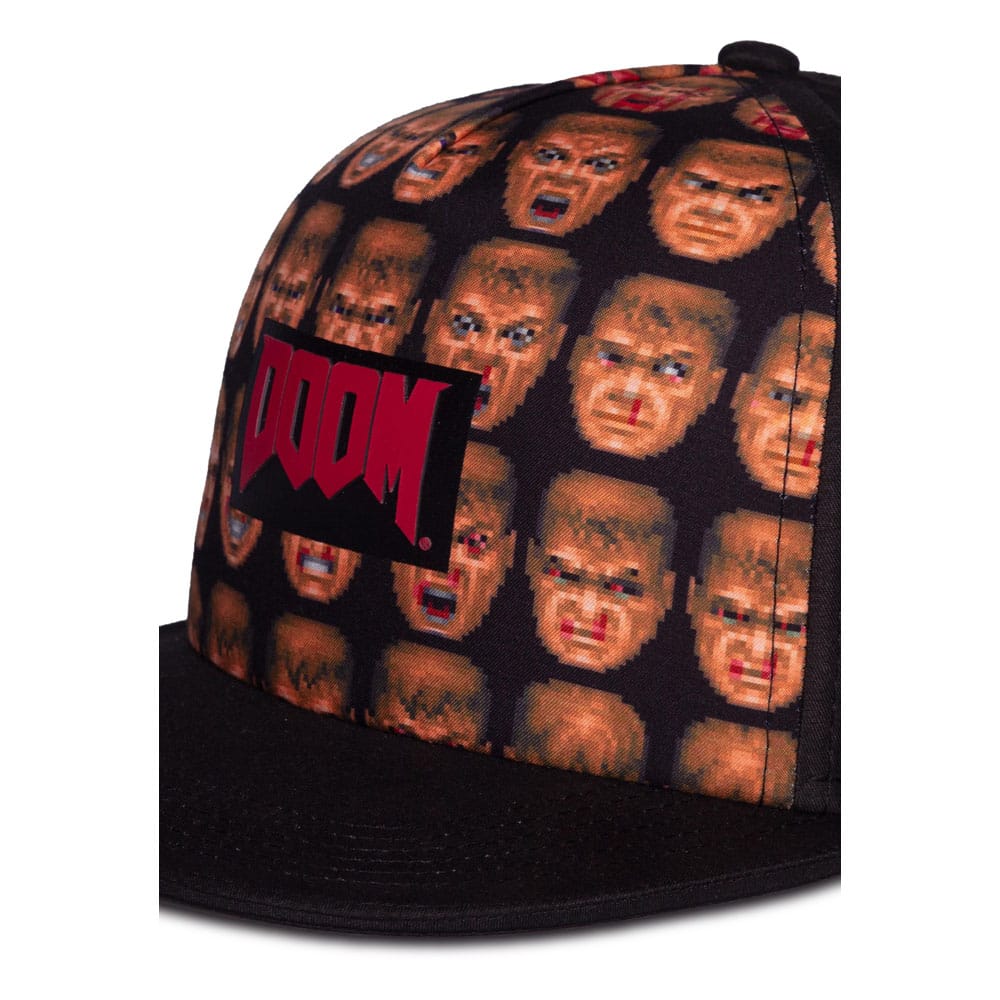 Doom Baseballcap Doom Faces Background - Smalltinytoystore