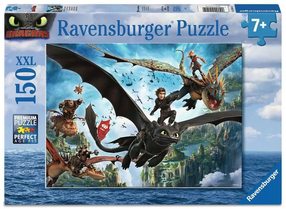 Drachenzähmen leicht gemacht Kinderpuzzle XXL Drachen und Helden (150 Teile) - Smalltinytoystore