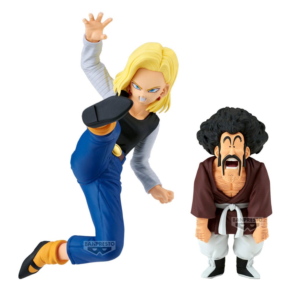 Dragon Ball Z Match Makers PVC Statue Android 18 11 cm Vs. Mr. Satan 8 cm - Smalltinytoystore