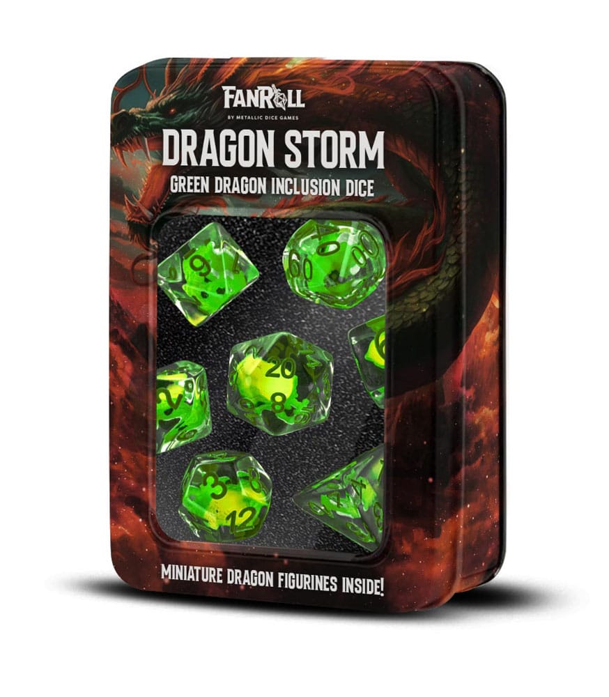 Dragon Storm Inclusion Würfel Set Green Dragon (7) - Smalltinytoystore