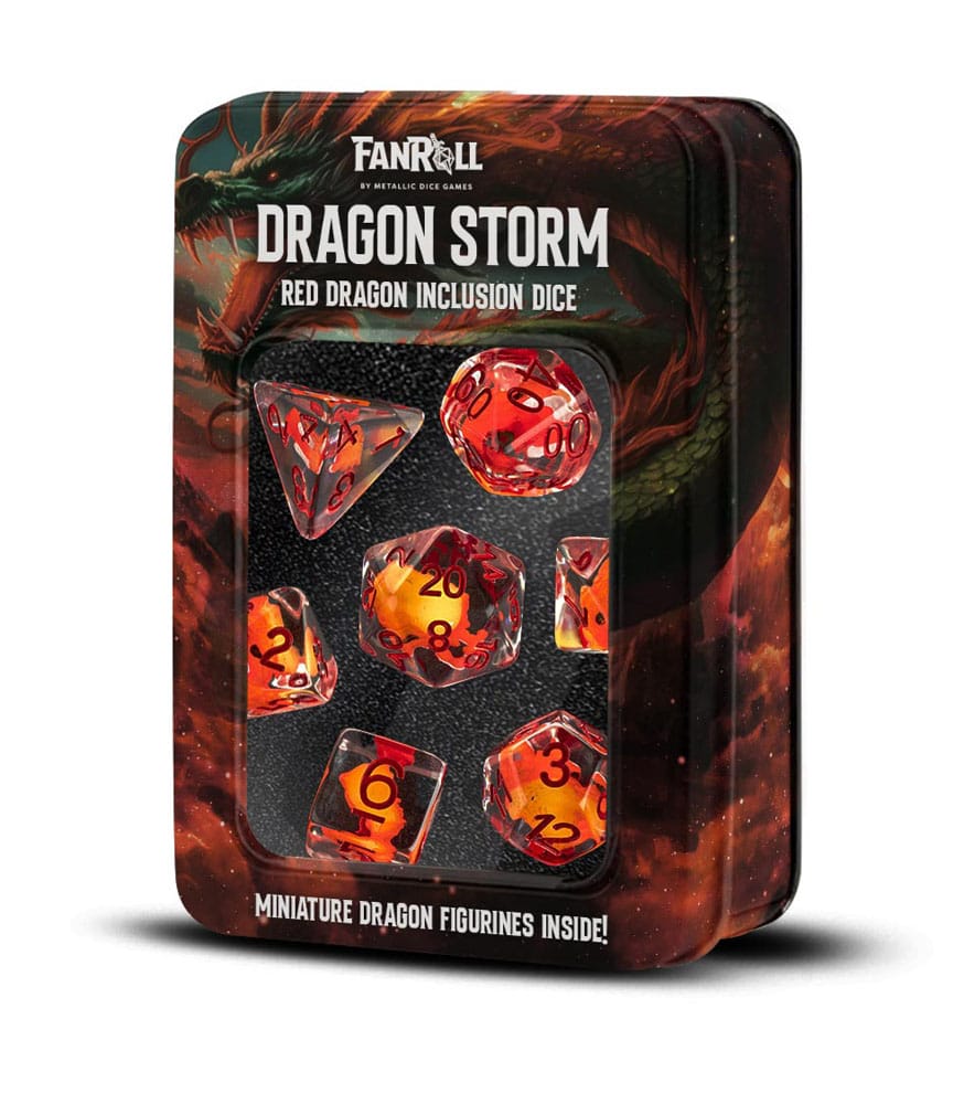 Dragon Storm Inclusion Würfel Set Red Dragon (7) - Smalltinytoystore