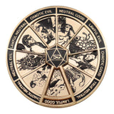 Dungeons & Dragons Ansteck-Pin Alignment Spinner Gold Coloured Limited Edition - Smalltinytoystore
